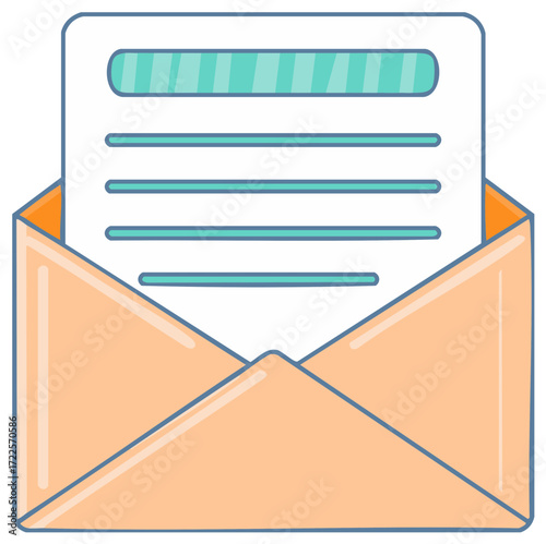 Envelope and Letter Message Communication Illustration for Incoming Mail Updates Inbox