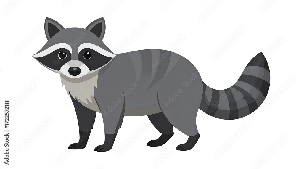Obraz premium Cute cartoon raccoon