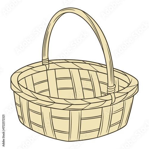 An image of a bamboo basket vector design on a white background