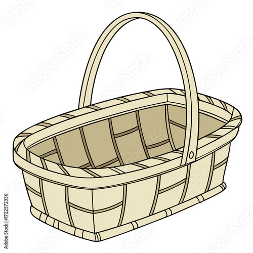An image of a bamboo basket vector design on a white background