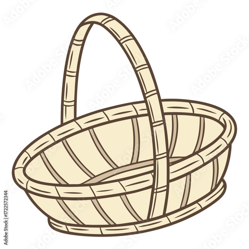 An image of a bamboo basket vector design on a white background