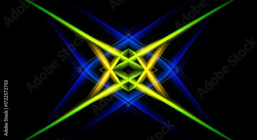 Creative Abstract Geometric Pattern with Neon Vivid Colors