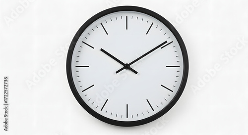 Wallpaper Mural Minimalist clock isolated on white background, displaying the time with a clean and simple design for time management or decor Torontodigital.ca
