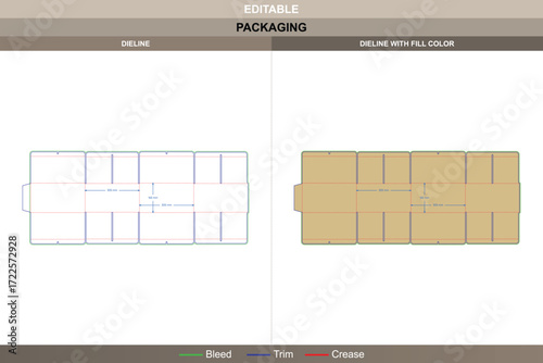 Folding display cardboard box design for retail product presentation with high quality dieline and custom packaging die line ready for print production