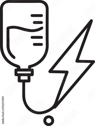 Boost your health with IV therapy! Powerful infusion icon for wellness campaigns and medical design projects, highlighting rapid revitalization and energy