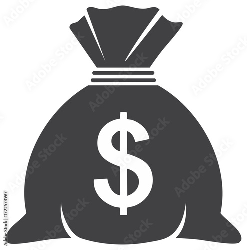 Money bag icon vector illustration of a sack with dollar sign symbol