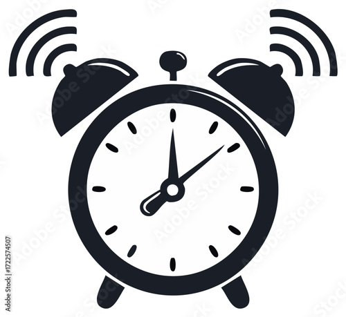 Ringing Alarm Clock Time Symbol Concept Illustration Isolated Vector