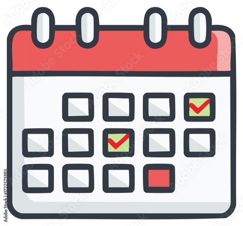 Calendar with Marked Dates Reminder Planning Schedule Appointment Tracker