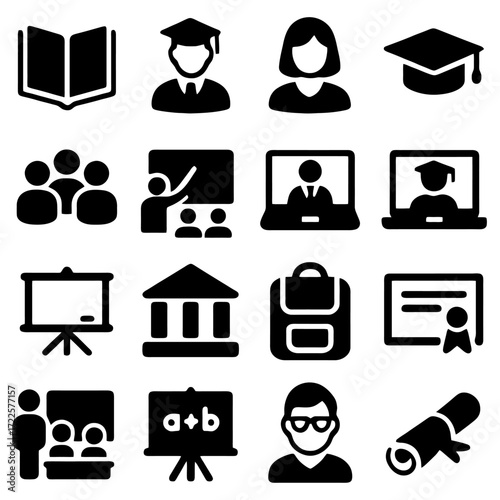 Knowledge Icons: A collection of clean, minimalist icons that tell a story of education and learning, ready for use.