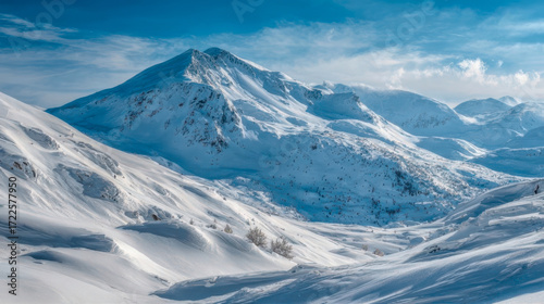 Wallpaper Mural Majestic snow-covered mountain range under a clear blue sky is inspiring awe Torontodigital.ca