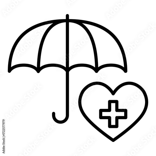 Health insurance icon, symbolizing medical protection, coverage, and patient safety.