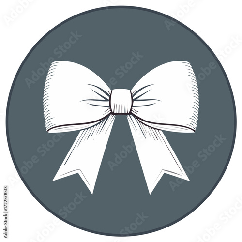 Decorative bow illustration in an oval shape design