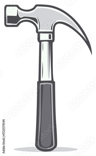Classic Claw Hammer with Gray Handle and Silver Metal Head
