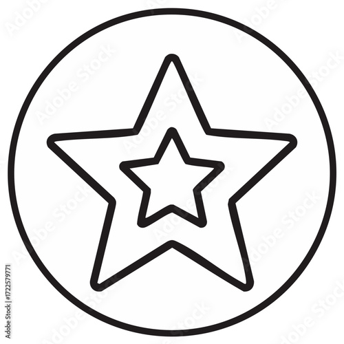 Outlined star icon design enclosed in a circle shape