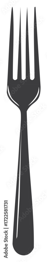 Fototapeta premium Elegant gray Fork Illustration Fine Dining Utensil Tableware Graphic Element