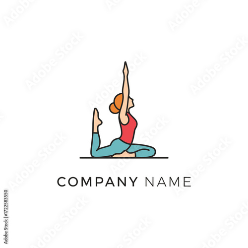 Woman practicing yoga in a King Pigeon Pose, stretching and balancing.