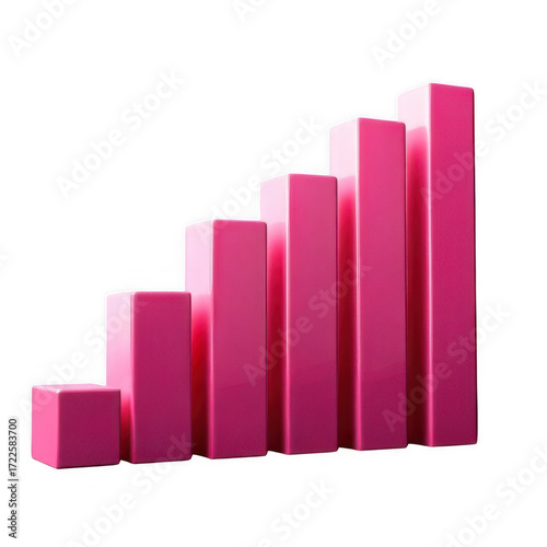 A 3d render of a pink bar graph with four bars ascending plain view isolated on transparent background. Free Download A 3d render of a pink bar graph with four bars ascending plain view isolated on transparent background. - GFXLoad