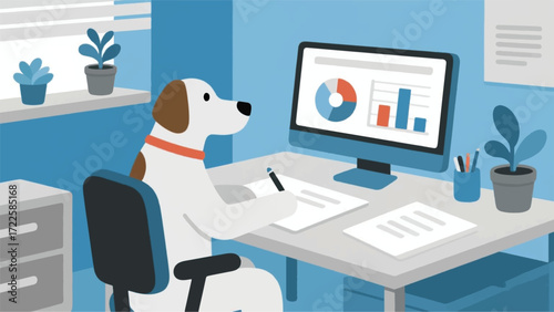 working dogs Illustrator Artwork Banner Background Design Template 