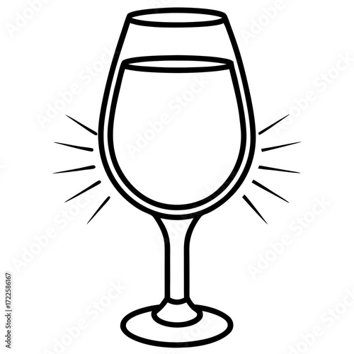 Minimalist wine glass line art

