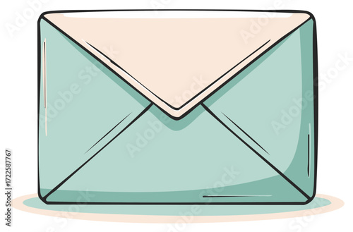 Vintage Blue Envelope Illustration Sending Greetings and Invitations in Elegant Style