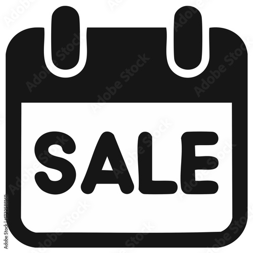 Calendar icon displaying the word 'Sale' in bold font, a promotional symbol