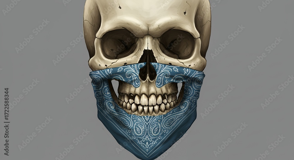 Obraz premium Skull with bandana