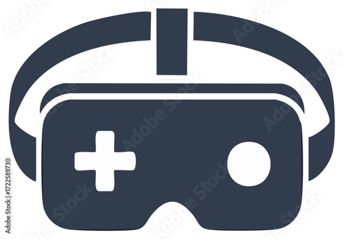 Virtual reality headset icon illustration design, gaming goggles, VR device symbol.