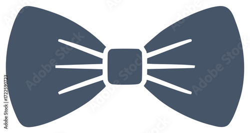 Simple dark blue bow tie graphic icon abstract vector illustration formal accessory element