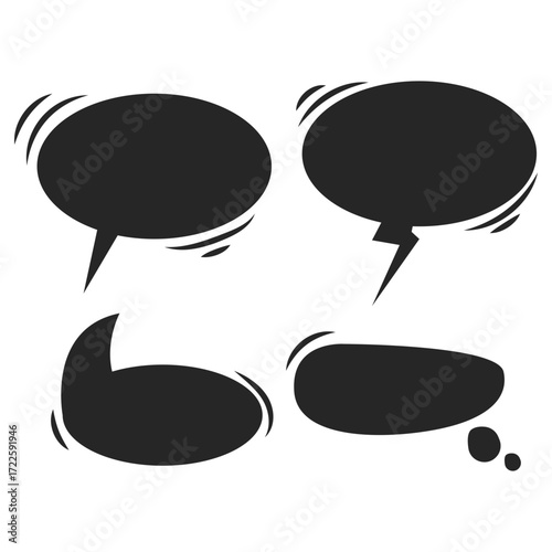 dialogue box silhouette vector set	
