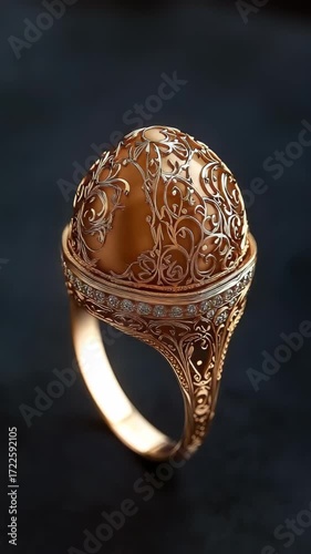 Intricate Carved Gold Ring Cinematic Video