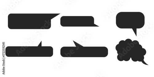 dialogue box silhouette vector set	

