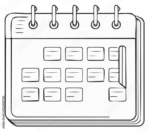 Calendar outline sketch, planning, schedule, time management, events