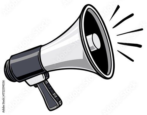 Amplifying Megaphone Broadcast Illustration Announcing Loud Speaker Alert Announcement