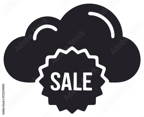 Cloud Storage Sale Promotion Graphic Data Pricing Discounts Specials Offer Icon