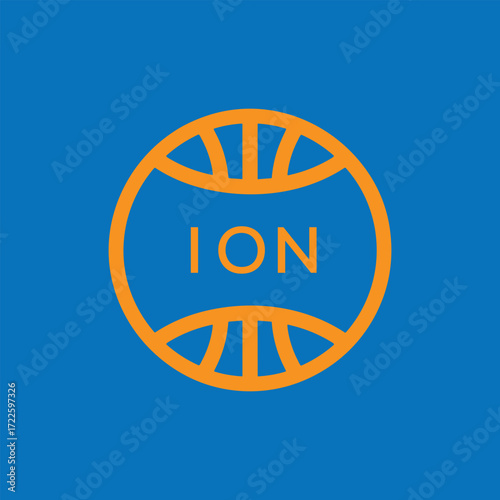 ION Basketball Company logo. ION Modern Sports logo design for entrepreneur and business. ION Team Branding best icon.
