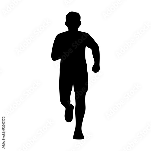 BLACK SILHOUETTE OF A RUNNING PERSON