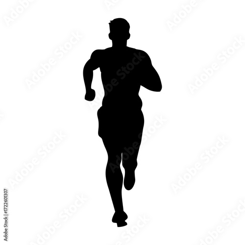 BLACK SILHOUETTE OF A RUNNING PERSON