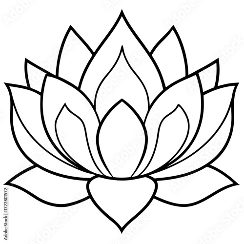 Lotus flower line sketch
