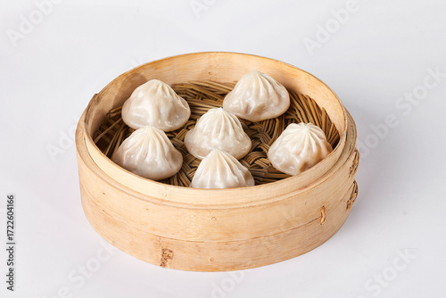 Steamed Soup Dumplings Breakfast In Bamboo Steamer