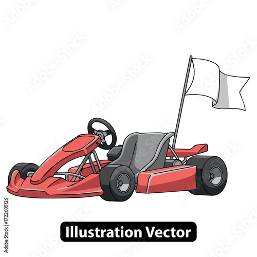 Speedy Red Go-Kart Illustration A Fun and Exciting Adventure on Wheels
