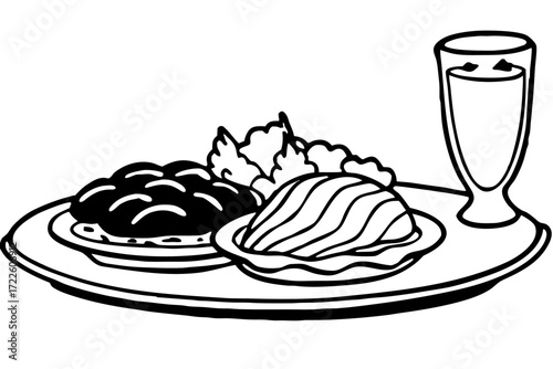 hand drawn vector illustration of a croissant