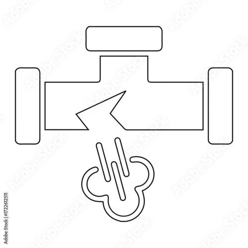 Leaking Pipe Outline Icon