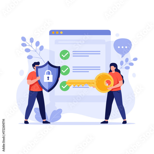 Digital Security and Access Control Concept Illustration.