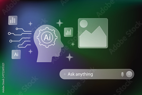Component Ai agent to help find solutions for business, writing ideas, or marketing ideas. Creating extraordinary results from AI. Vector.