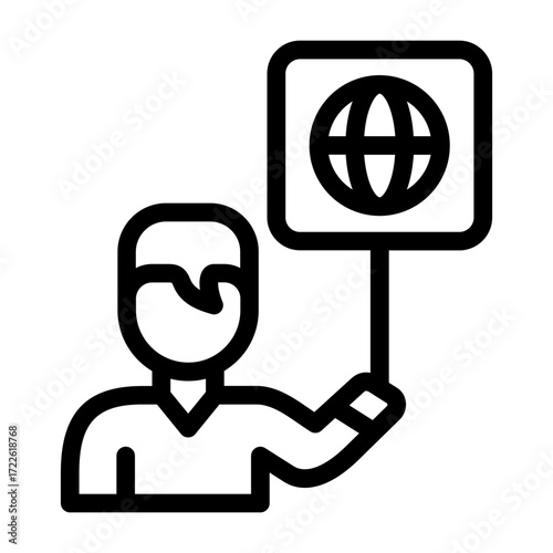 people peace icon line