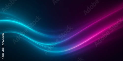 Glow: Abstract blue and purple backgrounds feature flowing lines forming a wave pattern that suggests digital motion and energy