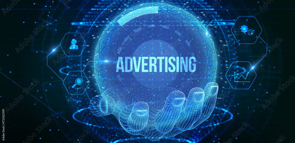 Fototapeta premium Advertising Marketing Plan Branding Business Technology concept. 3d illustration
