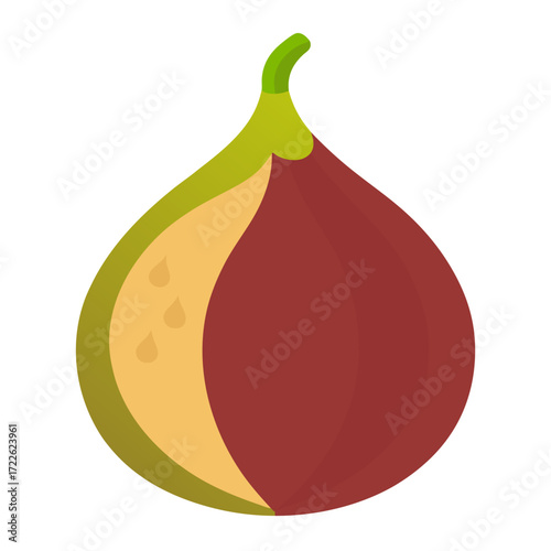 desert fig fruit realistic on white background