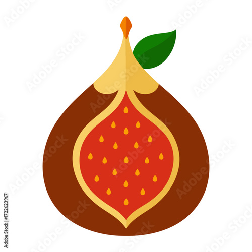 desert fig fruit isolated on white backhround