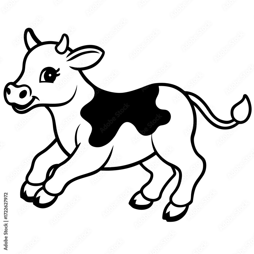 Fototapeta premium black and white cow icon
